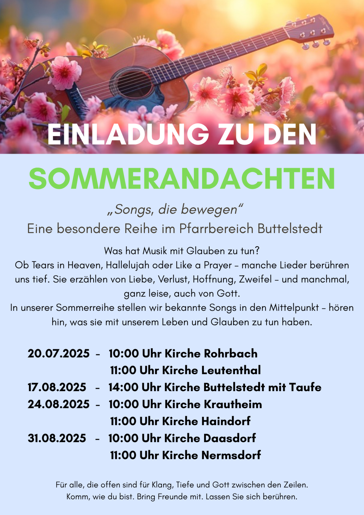 Flyer Sommerandachten Flyer Sommerandachten